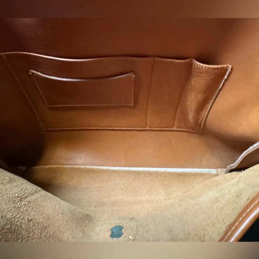 Vintage Coach Beekman Briefcase Tan Leather Laptop Shoulder Bag Crossbody - Picture 11 of 13